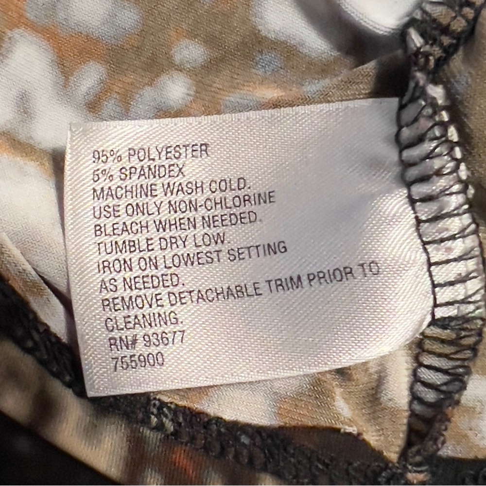 WORTHINGTON | XL | Womens | stretchy blouse | dark brown/tan/white - Picture 5 of 7